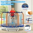 thumbnail image 4 of Mersco 55 inch Toddler Trampoline,Mini Trampoline for Kids with Enclosure and Basketball Hoop,Indoor and Outdoor Small Trampoline with Boxing Bag,Adjustable Gym Bar,Gifts for Boys & Girls,Orange, 4 of 8