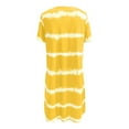 thumbnail image 3 of WILLBEST Vestido Minivestido Informal con Estampado Tie-Dye y Rayas para Mujer, Cuello En V, Suelto, Estilo Camiseta (S-3Xl) Grande, 3 of 3