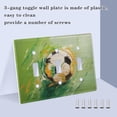 thumbnail image 4 of Dailycode Light Switch Plate Covers 3 Gang Wall Plate Plastics Outlet Covers for Kitchen Home Office Decor Oil Art Football, 4 of 8