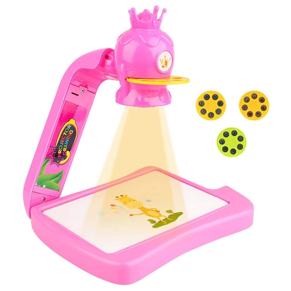 Kids Drawing Tracing Desk Art Tracing Projector Kids Drawing Projector With  Light & Music Child For Toddler Paint Learning Toys Pink 