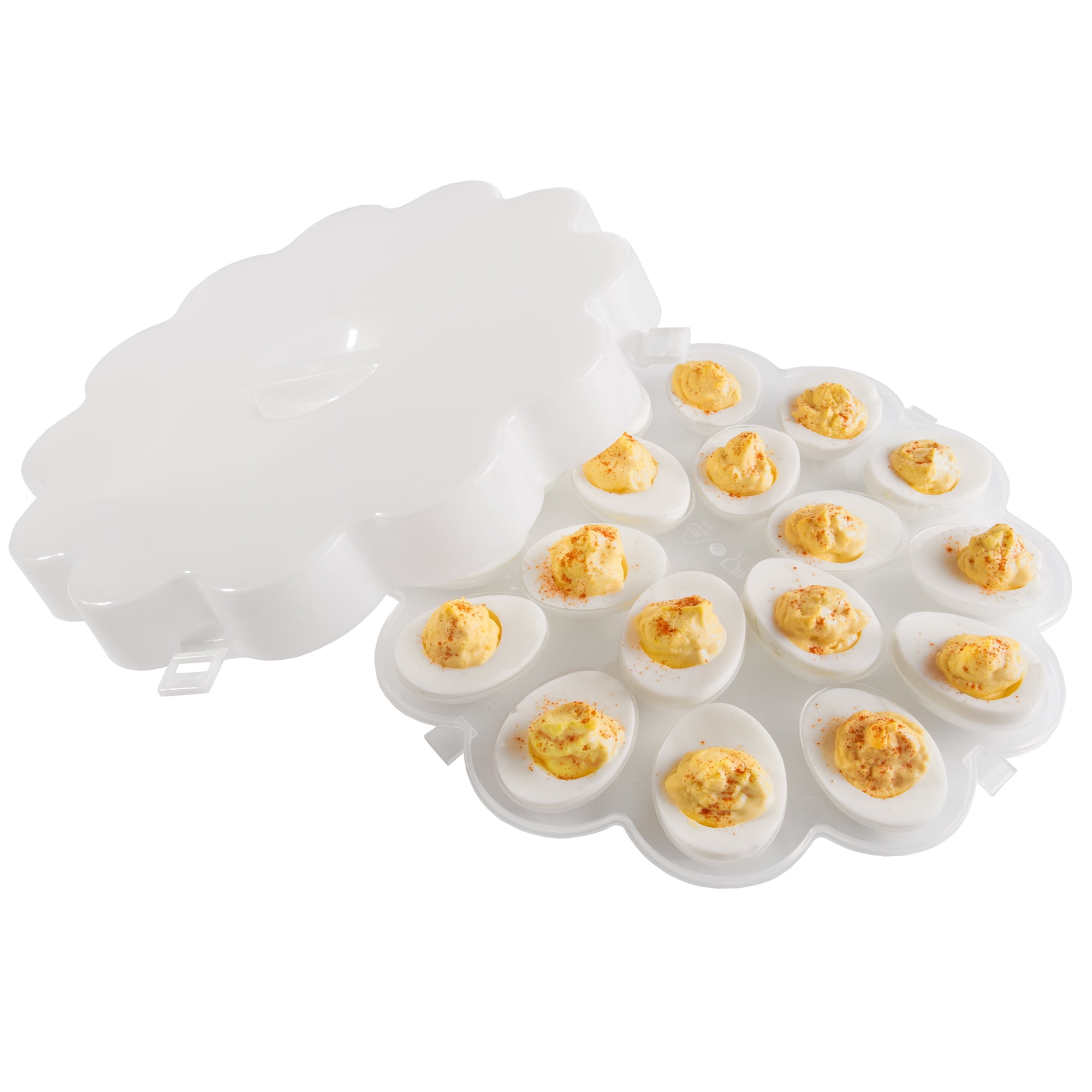 Trademark Home Set of 2 Deviled Egg Trays with Snap On Lids, Holds 36