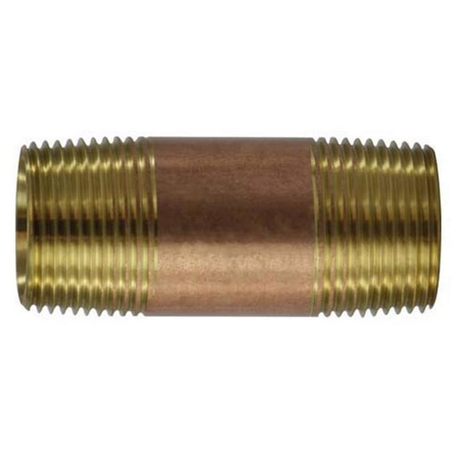 Boquilla para tubo Anderson Metals, latón rojo, 1 pulgada MPT x 1 pulgada MPT 3 pulgadas L