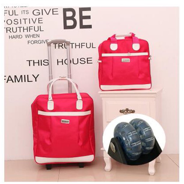 Conjunto de bolsas de viaje con ruedas para mujer, bolso de mano de nailon de gran capacidad, equipaje rodante, maletas