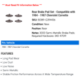 thumbnail image 2 of Rear Brake Pad Set - Compatible with 1984 - 1987 Chevy Corvette 1985 1986, 2 of 2