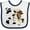 White and Navy, variant on Inktastic I'm Two-cowboy Riding Horse Birthday Boys Baby Bib