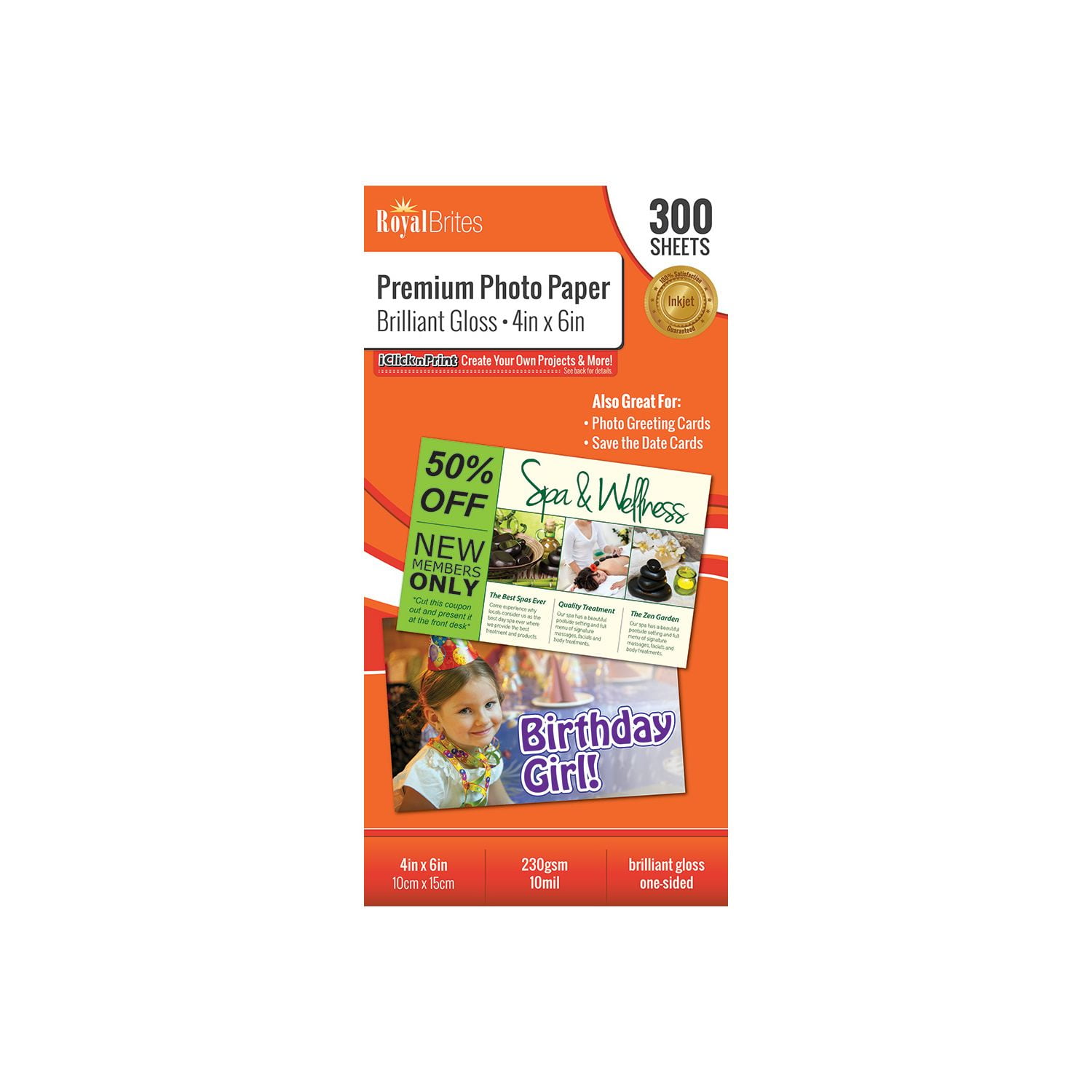 300 ct. Royal Brites Glossy Photo Paper 4/" x 6/"