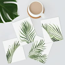 PixonSign Adhesive Canvas Poster, Wall Art Green Desert Palm Leaf, Set of 4 Classic Countryside Wall Decor Arts, Rustic Plant Botanical Wall Décor, Modern Home Artwork - 11"x14"