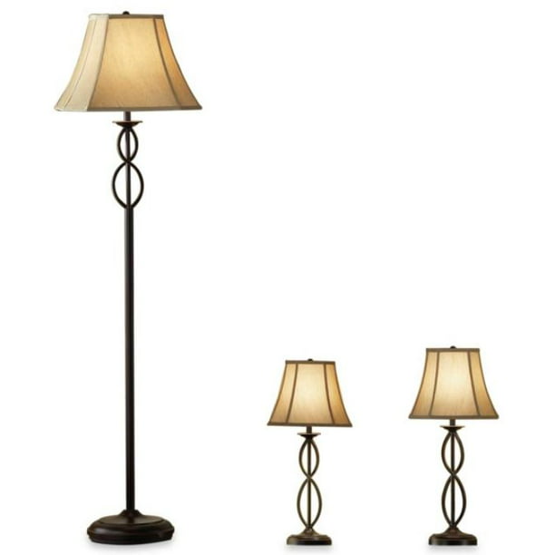3 Piece Infinity Lamp Set With Cfl Bulb, Infinity Branch Table Lamp
