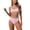 Pink, variant on Women's Slimming High Waist Bandeau Bikini Set 2026 Trendy Textured Two Piece Swimsuit Flattering Tummy Control Bathing Suit
