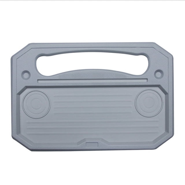 Bandeja para volante de coche/bandeja para reposacabezas del asiento trasero para comer, beber y escribir, trabajo portátil, escritorio gris para coche