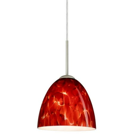 Besa Lighting 1JT-447041 Vila 1 Light Cord-Hung Mini Pendant with Garnet Glass S