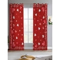 thumbnail image 2 of Valentines Day Sheer Curtains 63 Inch Length 2 Panels Set for Living Room/Bedroom, Red Love Heart Watercolor Kitchen Curtains with Grommet Semi-Sheer Curtains Drapes Voile Window Treatments 42"x63"x2, 2 of 7