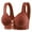 Brick Red, variant on ,Women's Front Snap Closure Supportive Bras Wireless Fixed Pad Bra Push up Lifting Comfy Bralettes Pink 44