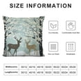 thumbnail image 5 of GOSMITH  Christmas Decorative Square Pillow Case Covers Closing for Home Sofa Decor Pillowcse Throw Cover Cushion,Landscape Deers Snow Tree,Ivory Gold, 5 of 5