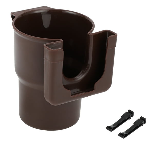 Unique Bargains 2 in 1 Cup Holder 3.46" Car Center Console Armrest Add-On Cup Holder ABS Brown 1 Pc