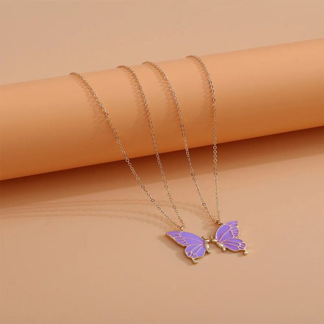 Collares con colgante de mariposa para mujer y niña, regalo especial para madre e hija, gargantillas de cadena fina para hermana y amiga, 1 par