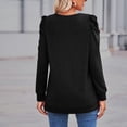 thumbnail image 4 of RQYYD Long Sleeve Shirt for Women Fall Tops Casual Crew Neck Puff Sleeve T Shirts Comfy Loose Fit Lightweight Sweatshirt(Black,XL), 4 of 8