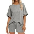 thumbnail image 2 of TMOYZQ Beach Vacation Clothes for Women 2 Piece Sets Summer Outfits 2025 Matching Clothing Oversized Tshirts Shorts Lounge Set, 2 of 7