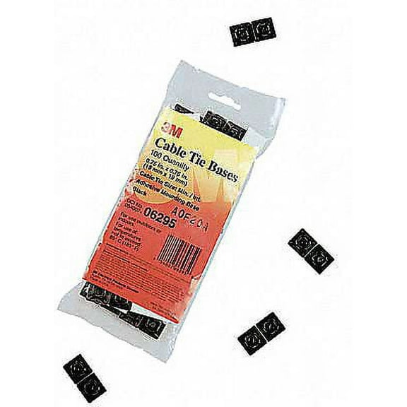 3m Cable Tie Base,4 Way,Black,PK500 CTB1X1BKA-C