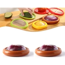 Silicone Fruit Storage Box, Silicone Fruit Storage Containers, Fruit And Vegetable Anti-Oxidation Storage Box, Silicone Fruit and Vegetable Storage Containers Set for Fridge Keep Fresh (2 Pcs, Brown)