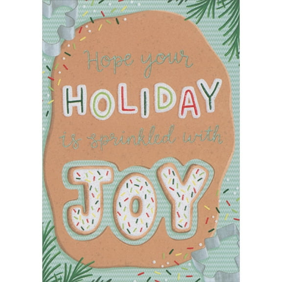 Designer Greetings Sprinkled with Joy: Cutout Cookies in Cookie Dough Happy Holidays Card / Christmas Card for Teacher