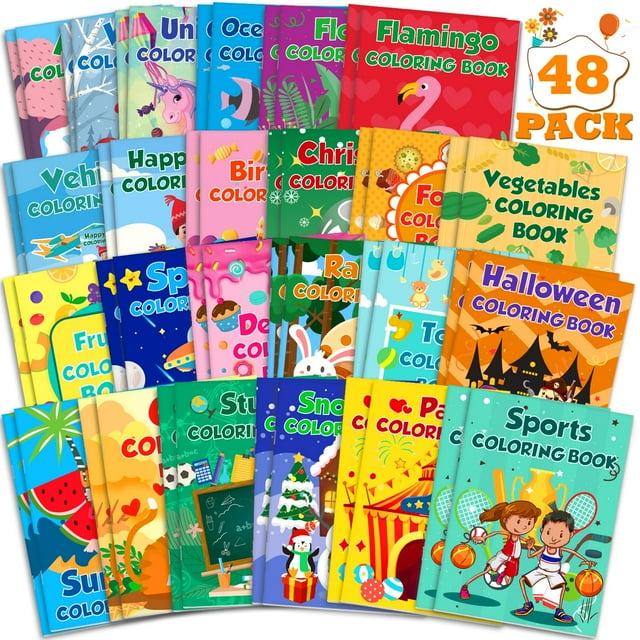 Libros para colorear Mczan, paquete de 48 para niños de 2 a 12 años con 288 imágenes
