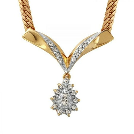 Ladies 0.25 Carat Diamond 14K Two tone Gold Necklace