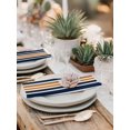 thumbnail image 5 of Orange Navy Blue Striped Cloth Napkins Set of 4 Reusable Dinner Napkins, Modern Minimalist Ombre Lines Cocktail Napkin Washable Table Napkins for Wedding/Holiday Party/Baby Shower 20"x20", 5 of 7