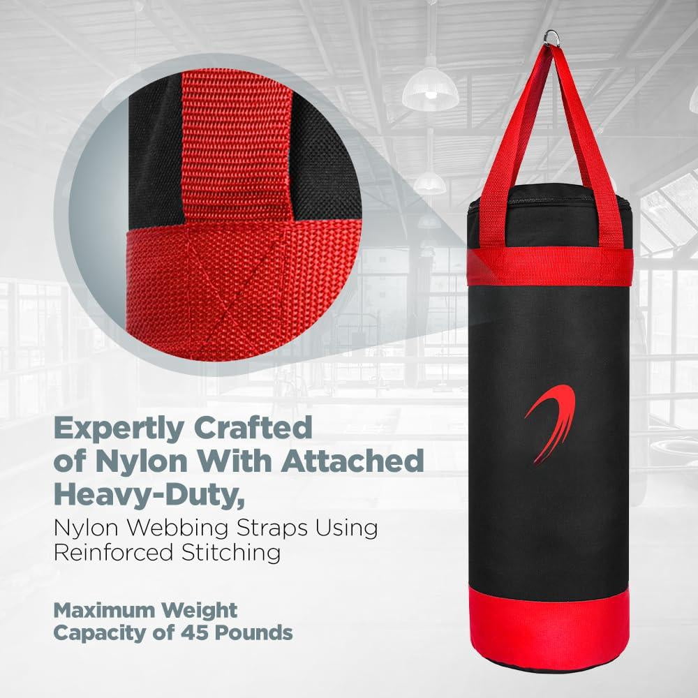 Punching Bag For Boxing Set - Suitable Bags 3-8 Years Of Gloves & Hand Wraps Included Mma Kickboxing Muay Thai Karate