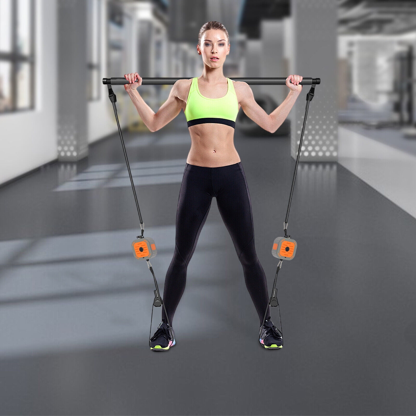 Workout Bands& Pump Set,Exercise Bands with Handles,Fitness Pump& Band Kit