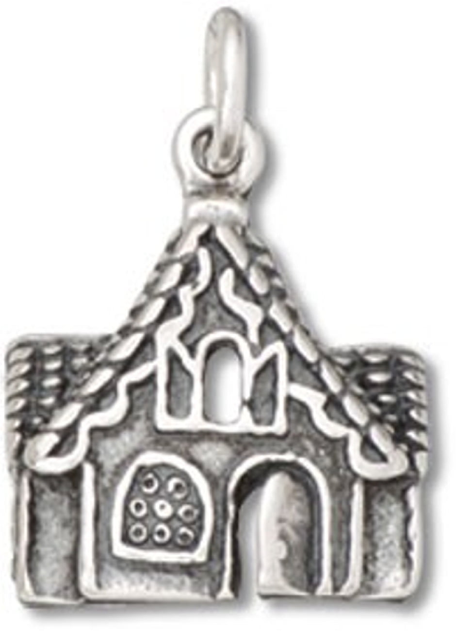 Sterling Silver 3D Cute Gingerbread House Cottage Charm