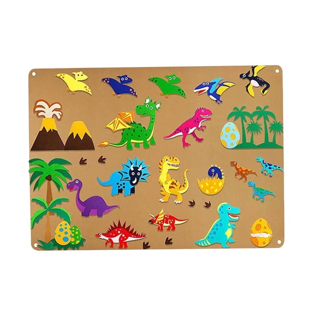 Tablero de fieltro ocupado, desarrollo sensorial, juguete educativo temprano, juego interactivo, percepción del Color, material didáctico para avión, Dinosaurio