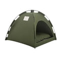 thumbnail image 2 of Winter Pet Tent Waterproof Cat House Weatherproof Warm Stray Cats Shelter Semi Enclosed Windproof with Sponge Lining Foldable Comfortable 50 x 50cm Green, 2 of 9