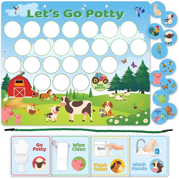 Tabla de entrenamiento para ir al baño Bright Seed Cars con pegatinas para niños