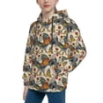 thumbnail image 2 of Fotbe Multi-Colored Roosters Pattern Youth Pullover Hooded Sweatshirt, Boys Hoodie, Kangaroo Pocket Hoodie for Kids Girls -X-Large, 2 of 6