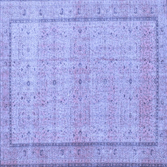 Ahgly Company Machine Washable Indoor Square Persian Blue Traditional Area Rugs, 8' Square