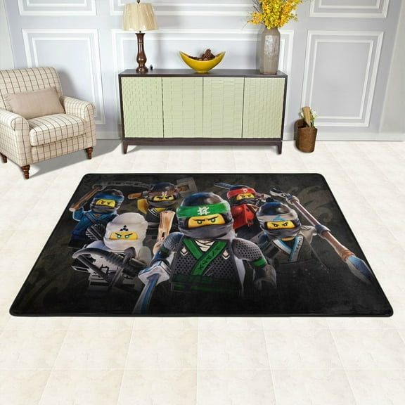 Cartoon Ninjago Cartoon Rugs Washable Cover Floor Rug Carpets Bathroom Decorations For Kitchen Bedroom Indoor Outdoor 72"X48"