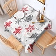 thumbnail image 2 of White Christmas Snowflake Pattern Square Tablecloth,Waterproof Square Table Cover,Wipeable Spillproof Washable Table Cover for Home Kitchen Party Decor 60"x60"(152x152cm), 2 of 6