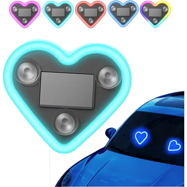 Luz Solar LED en Forma de Corazón para Ventana de Auto con Soporte de Succión, Decoración de Letrero Neón Inalámbrico