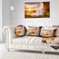 thumbnail image 3 of Designart Seljalandsfoss Waterfall at Sunset - Landscape Photography Throw Pillow - 12x20, 3 of 5
