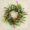 thumbnail image 5 of Wildflower Artificial Wreath, Spring and Summer Front Door Decoration Hanging, Artificial Floral Circle for Home and Porch, Welcoming Entryway Accent Gift, 5 of 5