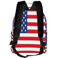 thumbnail image 3 of Lsque America Flags3 Pattern Backpack – School Travel Canvas Daypack with Ergonomic Padded Straps, Multiple Compartments & Leather Handle, 3 of 5