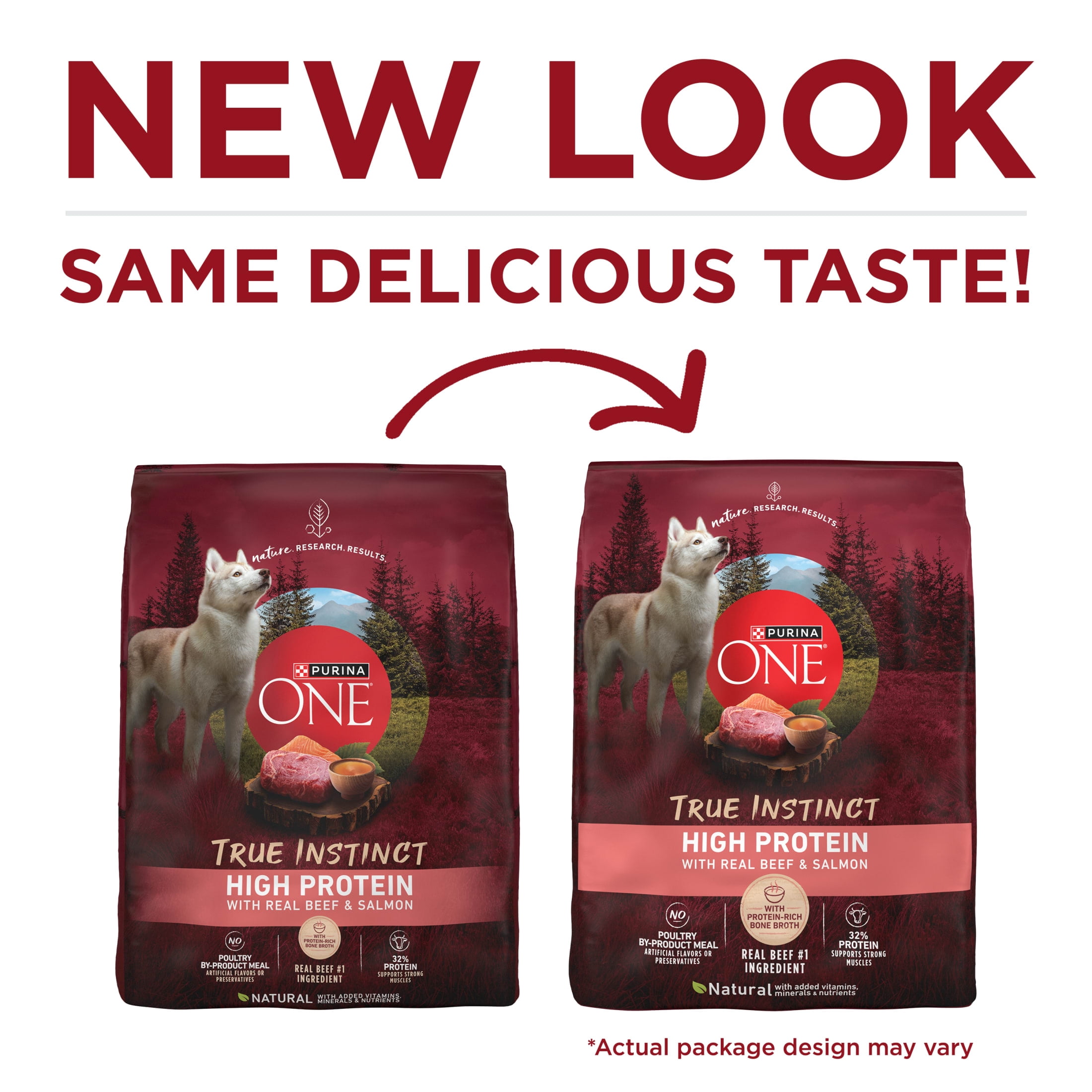Purina ONE True Instinct High Protein Dry Dog Food with Real Beef & Salmon for Muscle Support, 15 lb Bag