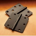 thumbnail image 2 of Baldwin 1030.I 3" X 3" Solid Brass Square Corner Plain Bearing Mortise Hinge - Bronze, 2 of 2