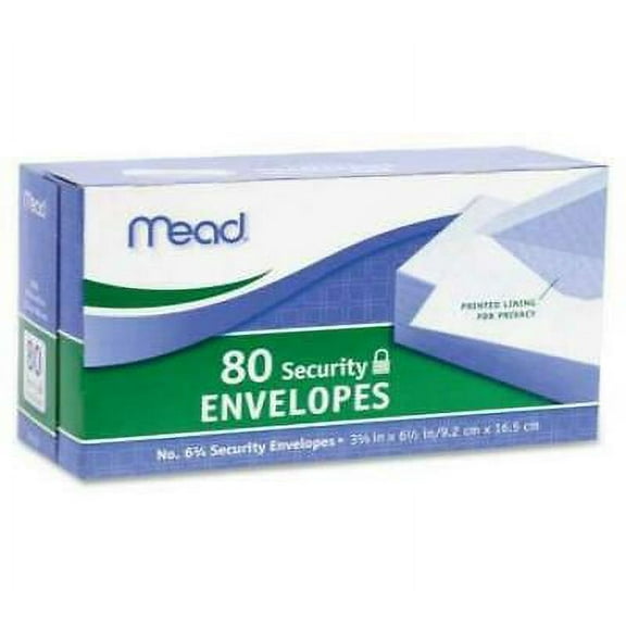 2Pc Mead White Security Envelopes (75212)