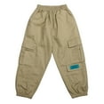 thumbnail image 2 of GBSYEWXS Trousers For Little Boys Childred Outdoor Cute Comfort Waist Cargo Khaki Pants Size 11-12 Years, 2 of 8