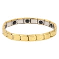 thumbnail image 1 of Brazalete de joyería de pulsera de acero de titanio unisex de estilo simple para energía saludable (oro), 1 of 5
