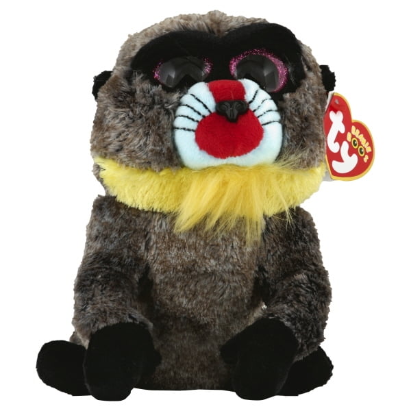 TY PUGSLY BEANIE BOOS IN CELLO-NEW RED MINT TAG RETIRED-VERSION W/GLITTER EYES 