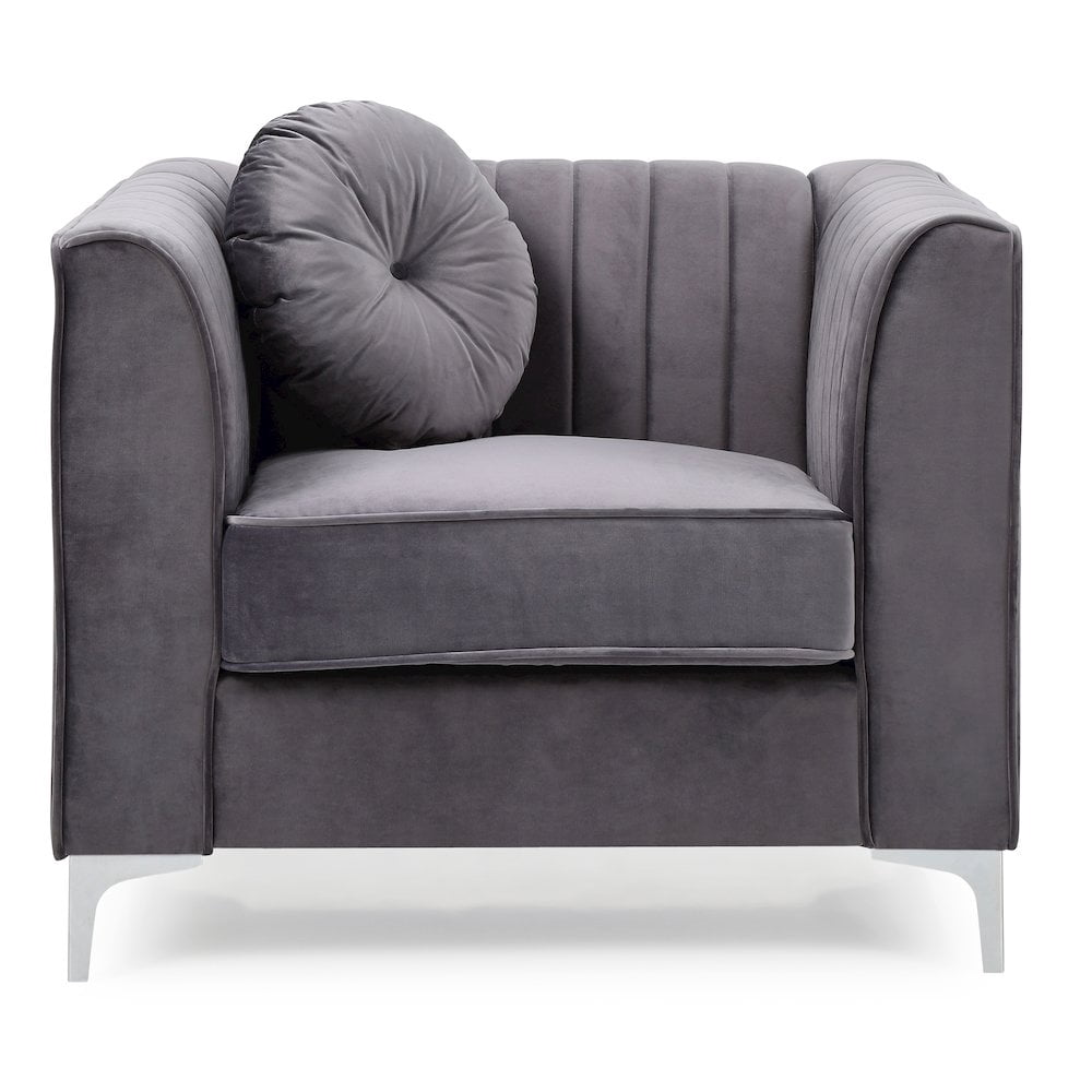 Glory Furniture Delray Accent Chair in Gray Color