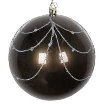 4.75" Pewter Candy Glit Curtain Ornament 4/Bag